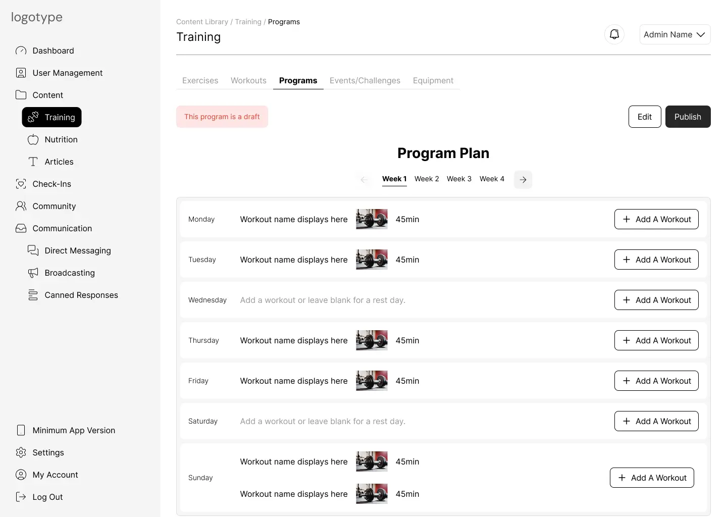 CMS — training program section